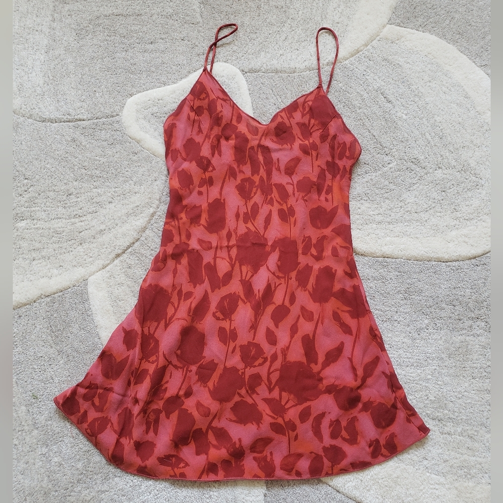 SOLD - REALISATION PAR The Luz in Havana Red Silk Slip Mini Dress - Sz Small